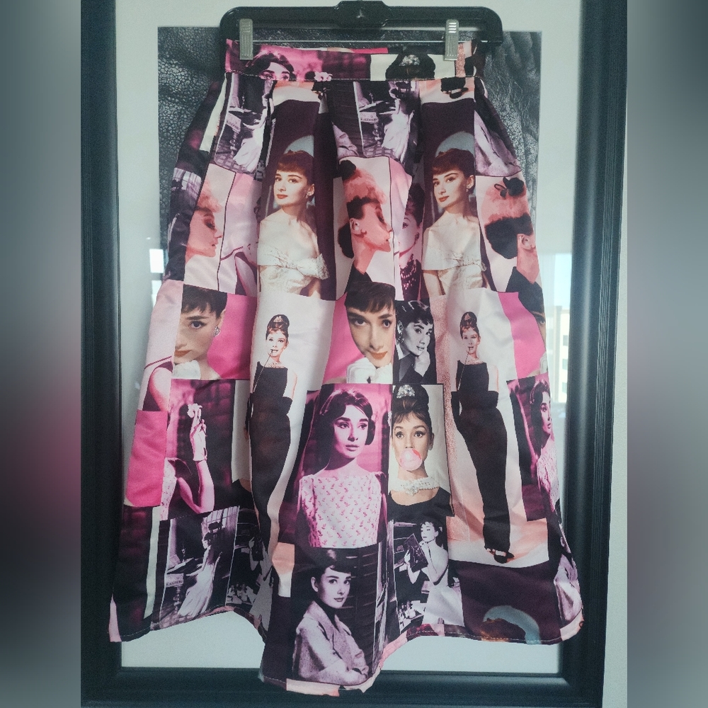 Italian Audrey Hepburn print skirt